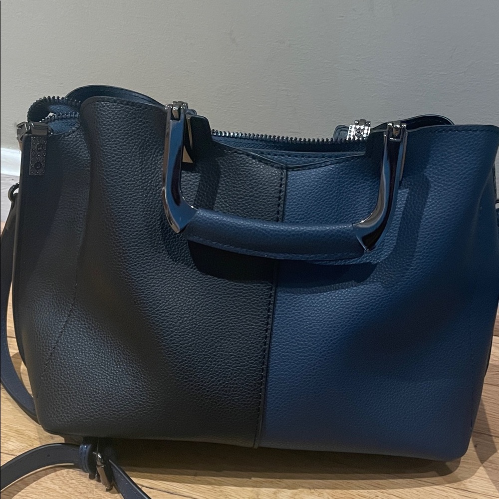 Two-Tone Black and Blue Women's Hand Crossbody Purse Hakdbag
